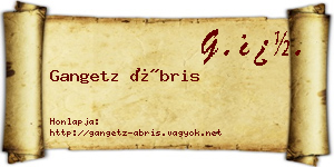 Gangetz Ábris névjegykártya